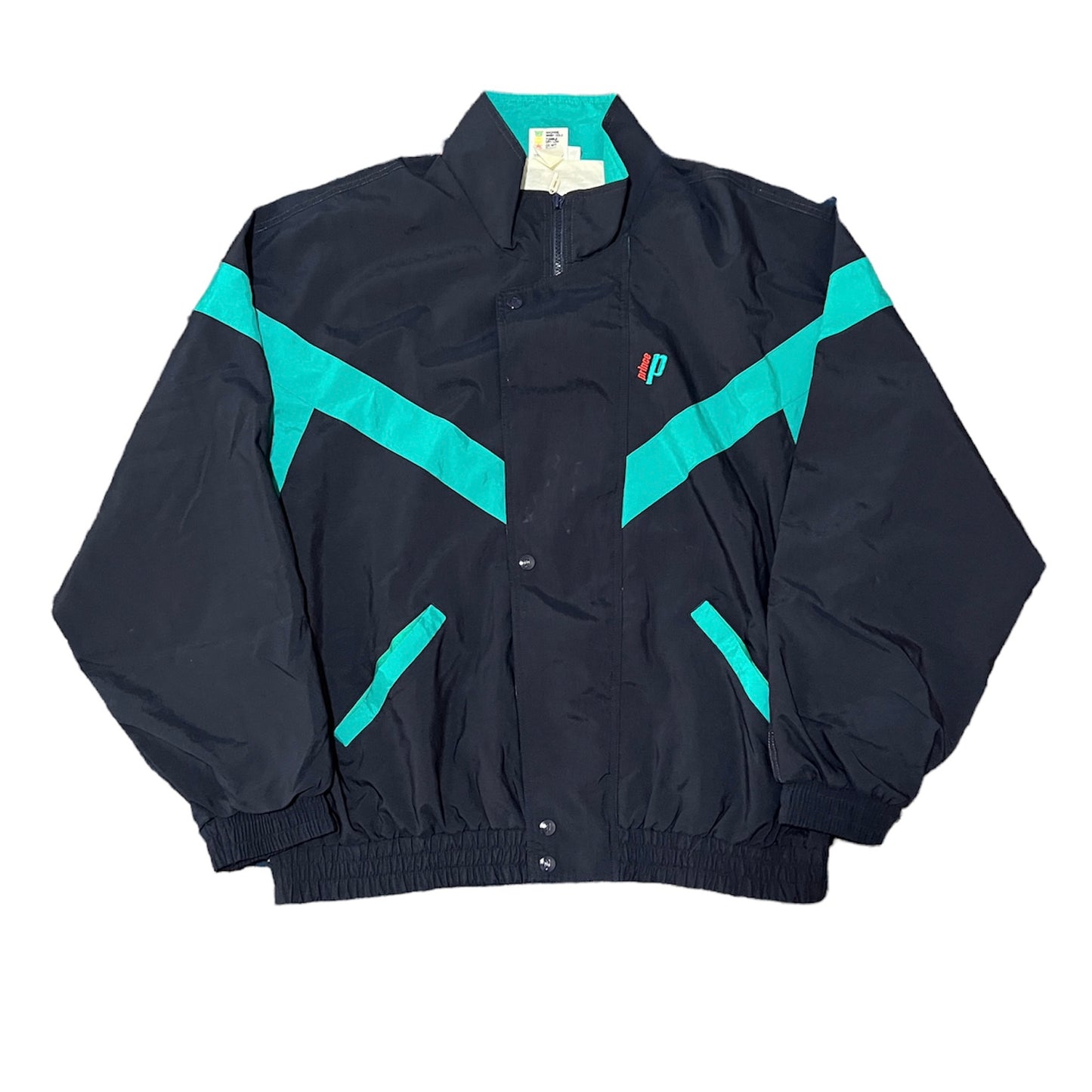 Prince Men's Navy and Green Windbreaker Size Large