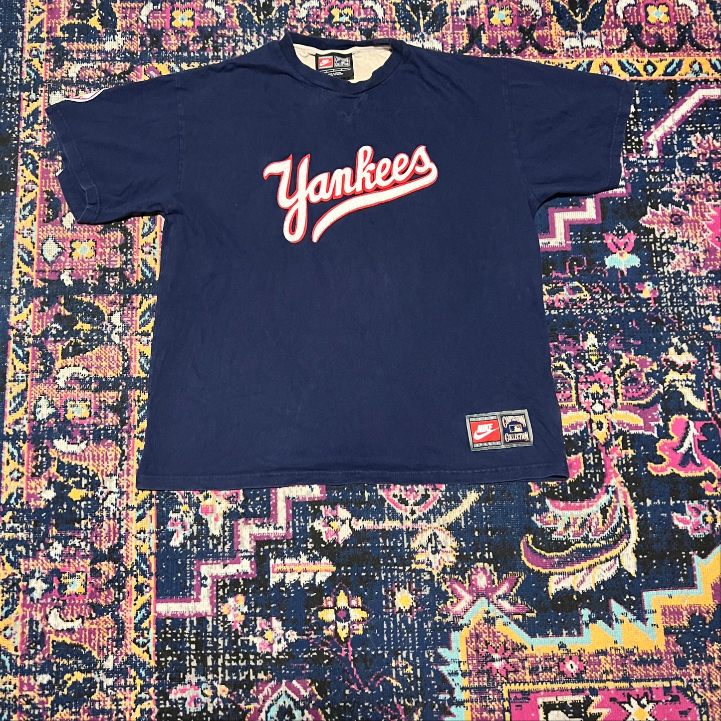 New York Yankees Nike Sports T-shirt Blue Size Large Cooperstown Collection