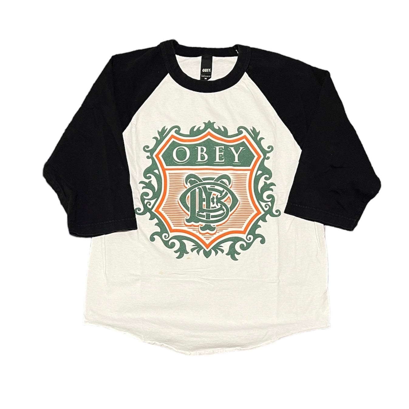 Obey Baseball Sleeve T-Shirt Size Medium
